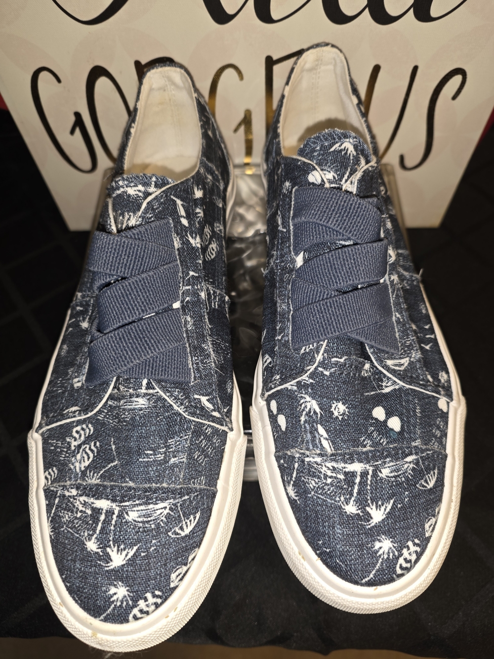 Blowfish Navy & White Patterned Slip-On Sneakers